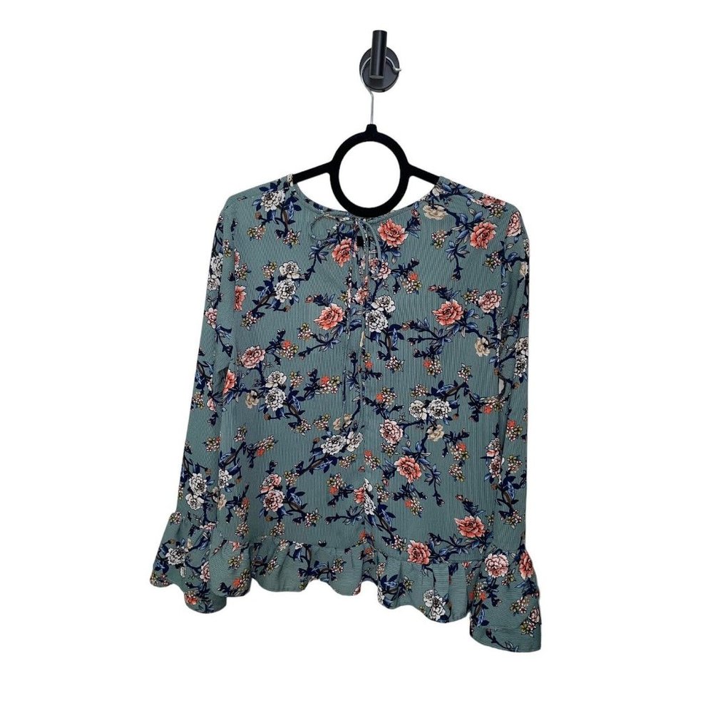 NWT Melloday Mello Day‎ Large Floral Top / Blouse Sz Large